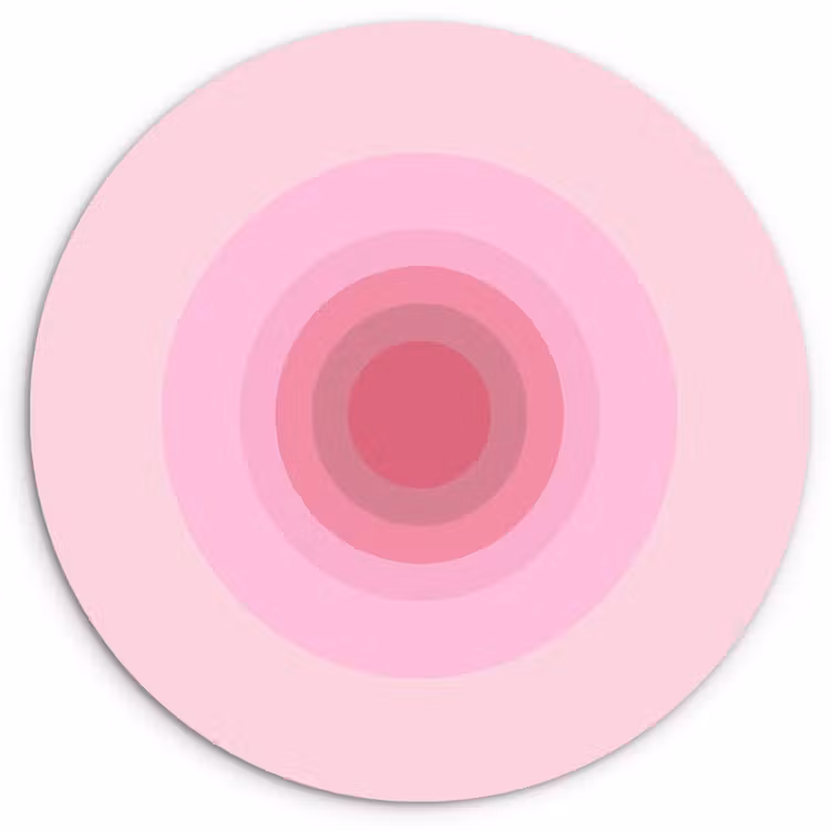 Patroon - Cirkels - Abstract - Roze - Modern Wandcirkel kunststof plaat 5mm dik klein -3d