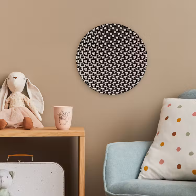 Patroon - Marmer - Zwart Wandcirkel kunststof plaat 5mm dik klein 188 -tsfeer1_kind