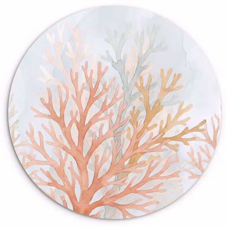 Natuur - Abstract - Aquarel - Organisch - Warm Wandcirkel kunststof plaat 5mm dik klein -3d