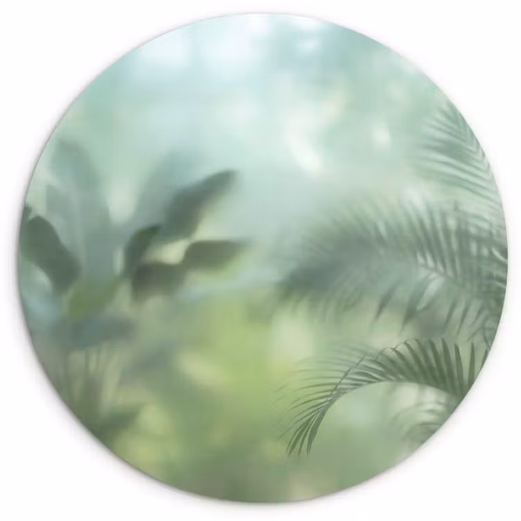 Natuur - Vervaagd - Groen - Abstract - Modern Wandcirkel kunststof plaat 5mm dik klein -3d