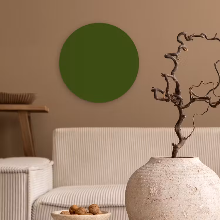 Olive - Drab - Groen Wandcirkel kunststof plaat 5mm dik klein 188 -sfeer1