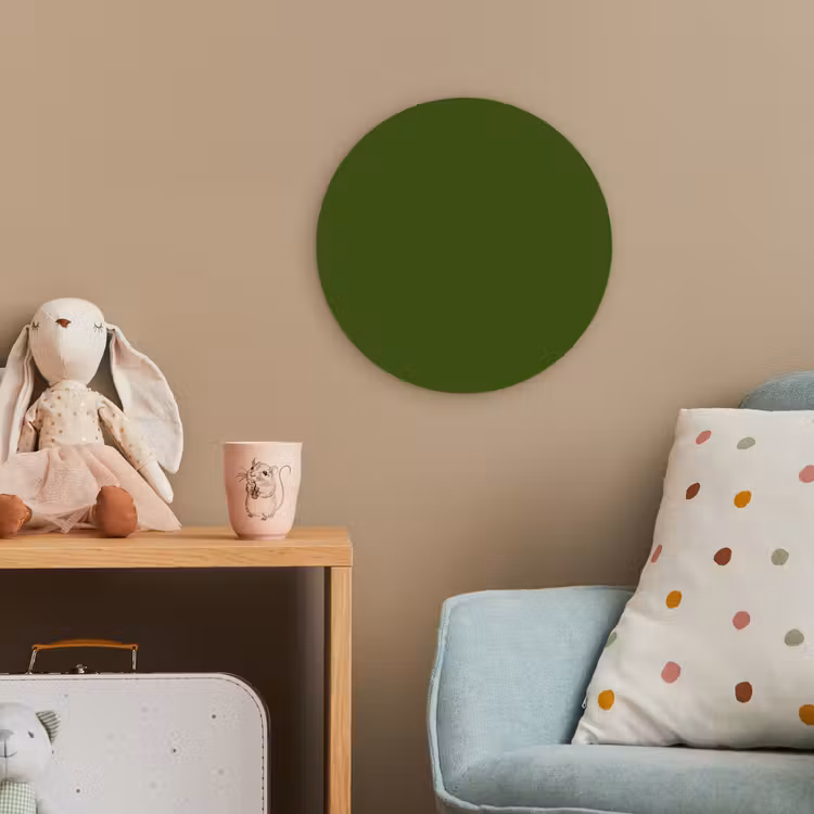 Olive - Drab - Groen Wandcirkel kunststof plaat 5mm dik klein 188 -tsfeer1_kind