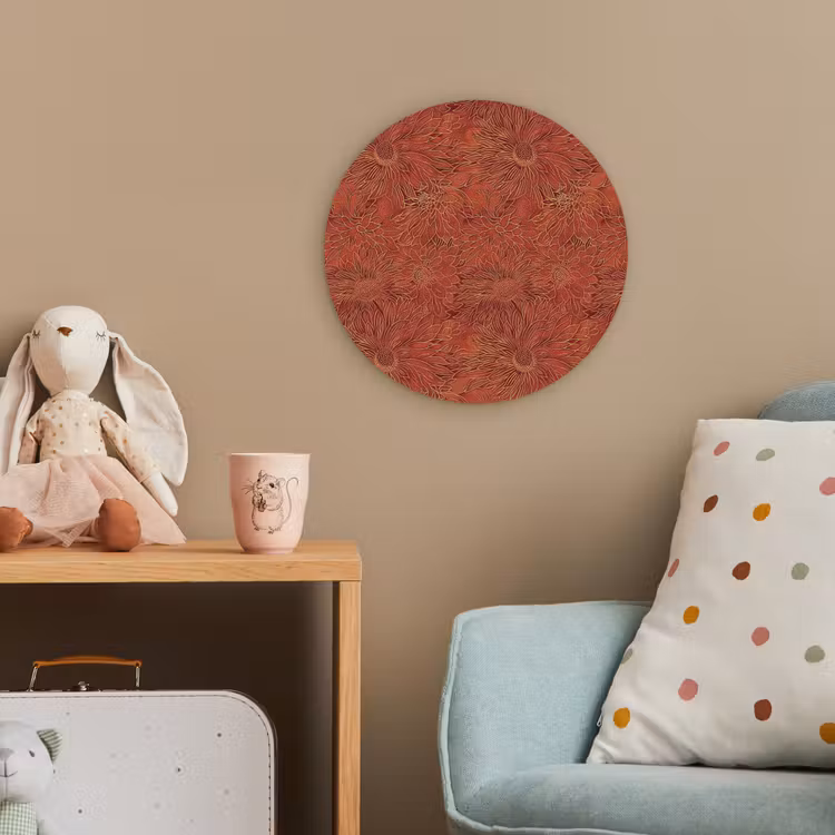 Oosters - Bloemen - Terracotta Wandcirkel kunststof plaat 5mm dik klein 188 -tsfeer1_kind