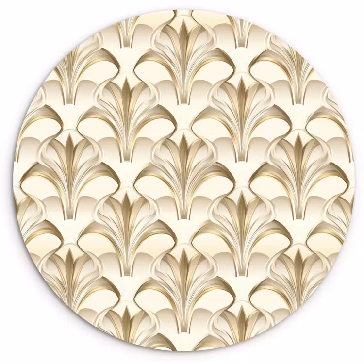 Ornament - Barok - Goud Wandcirkel kunststof plaat 5mm dik klein 188 -3d