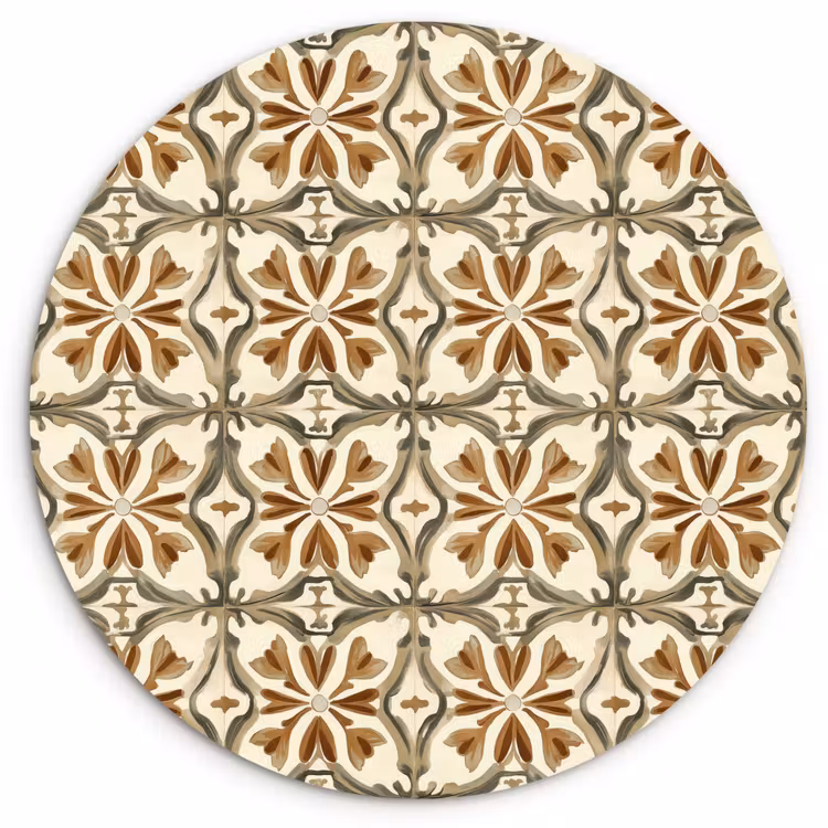 Siertegel - Patroon - Bruin Wandcirkel kunststof plaat 5mm dik klein 188 -3d