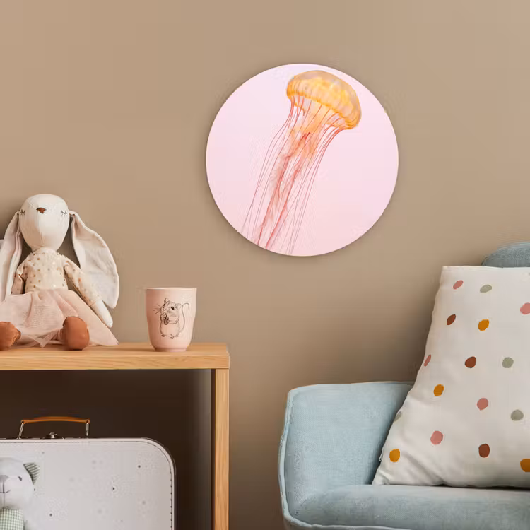 Sierlijk - Kwal - Roze Wandcirkel kunststof plaat 5mm dik klein -tsfeer1_kind