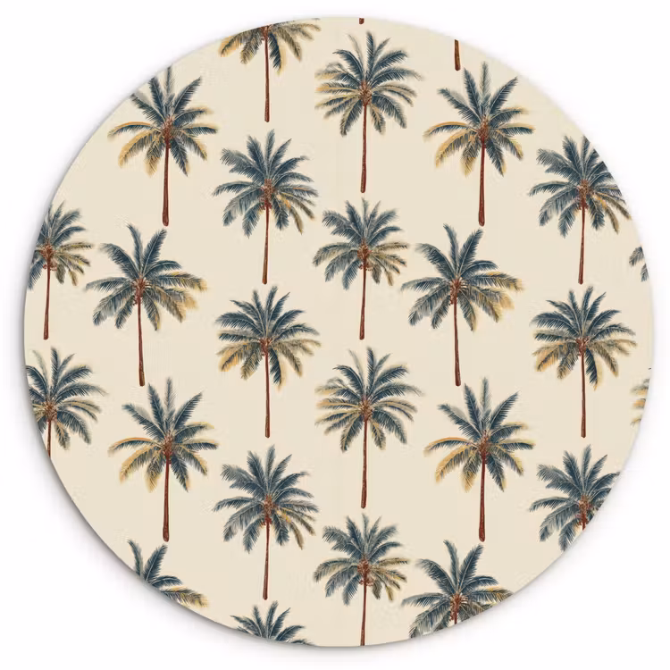 Palmbomen - Tropisch - Groen Wandcirkel kunststof plaat 5mm dik klein 188 -3d