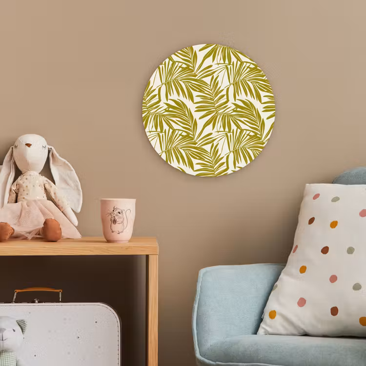 Palmblad - Patroon - Groen Wandcirkel kunststof plaat 5mm dik klein 188 -tsfeer1_kind