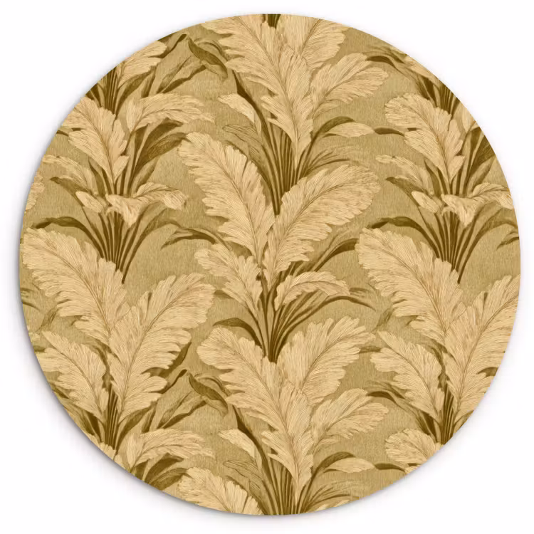 Palmbladeren - Klassiek - Groen Wandcirkel kunststof plaat 5mm dik klein 188 -3d