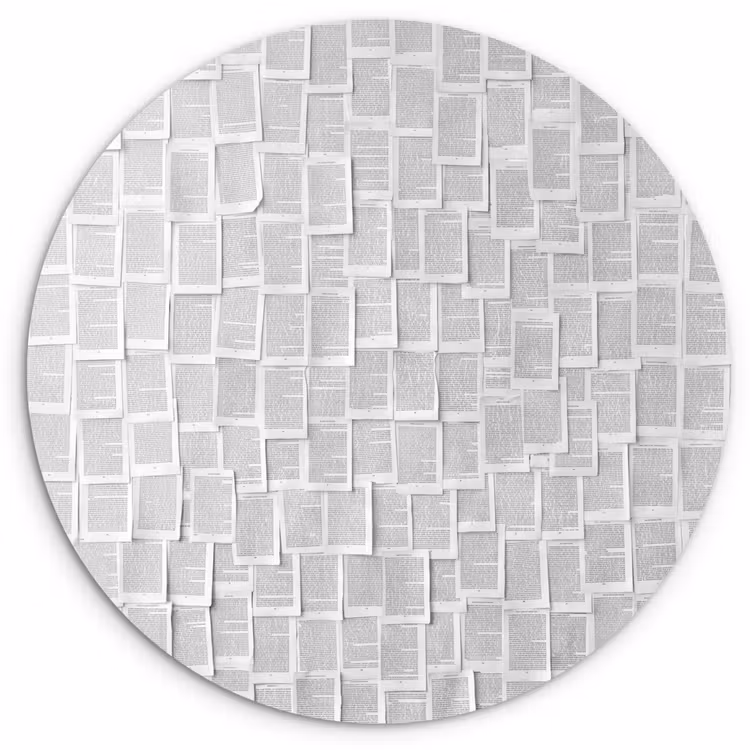 Papier - Overlappend - Textuur - Modern - Wit Wandcirkel kunststof plaat 5mm dik klein -3d