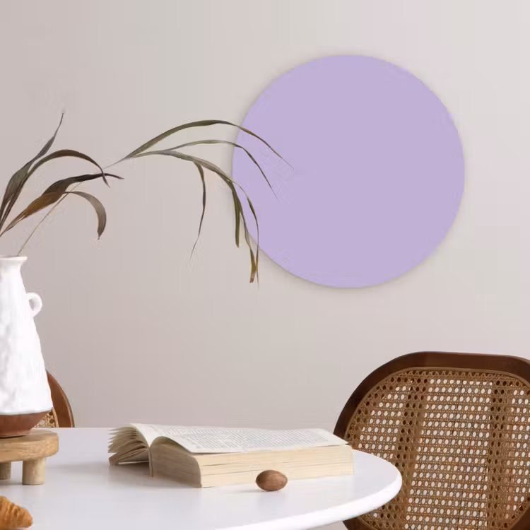 Pastel - Lilac - Paars Wandcirkel kunststof plaat 5mm dik klein 188 -sfeer4