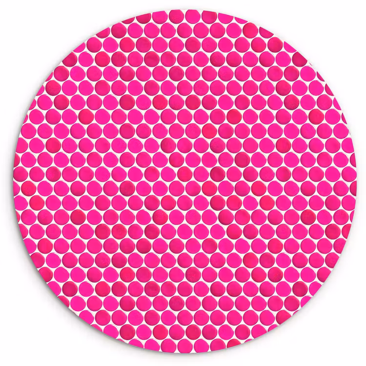 Penny - Mozaïek - Felroze Wandcirkel kunststof plaat 5mm dik klein 188 -3d