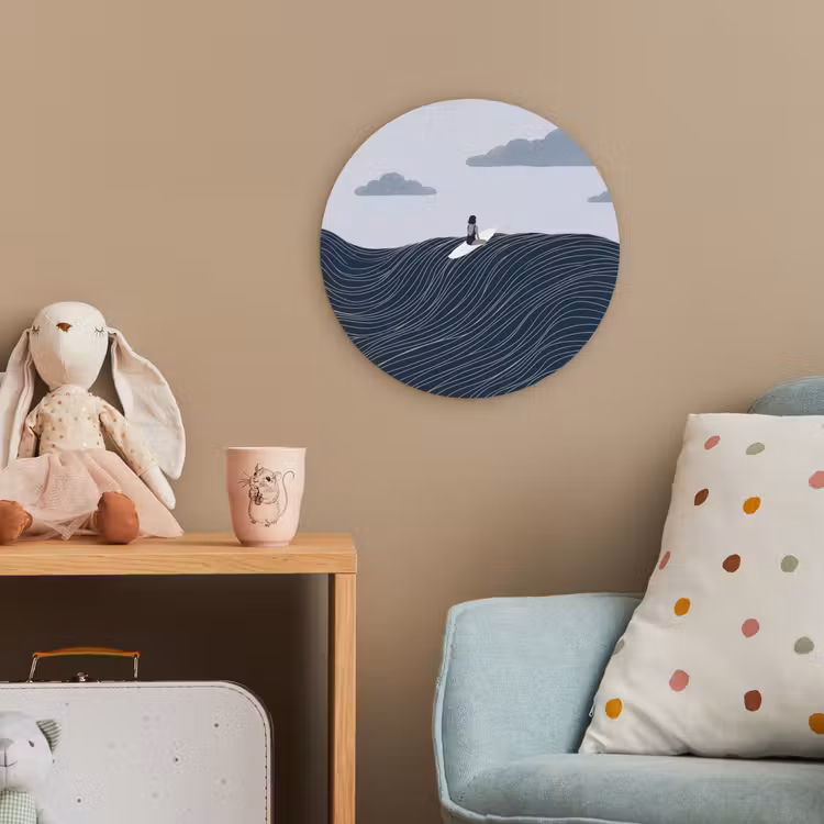 Persoon - Surfen - Oceaan - Natuur - Modern Wandcirkel kunststof plaat 5mm dik klein -tsfeer1_kind