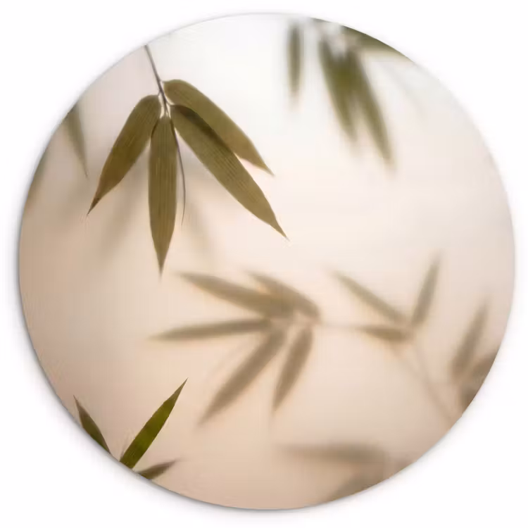 Planten - Bladeren - Natuur - Groen Wandcirkel kunststof plaat 5mm dik klein -3d