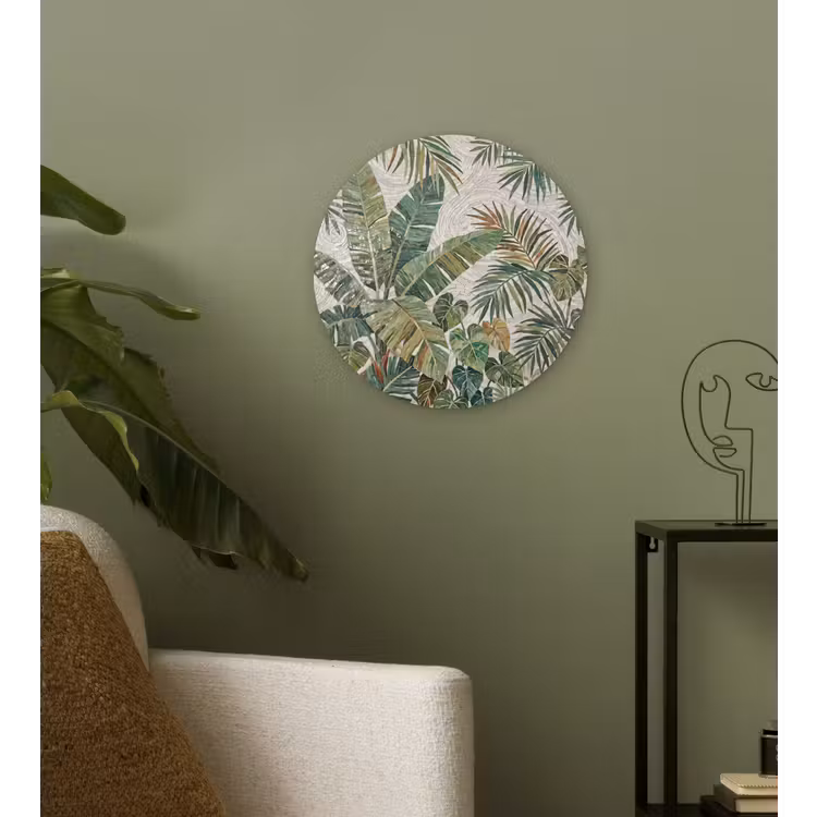 Planten - Tropisch - Mozaïek - Natuur - Groen Wandcirkel kunststof plaat 5mm dik klein -sfeer3