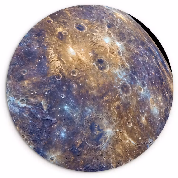 Forexbild Rund - Planet – Krater – Weltraum - Planeet - Kraters - Ruimte Wandcirkel kunststof plaat 5mm dik klein