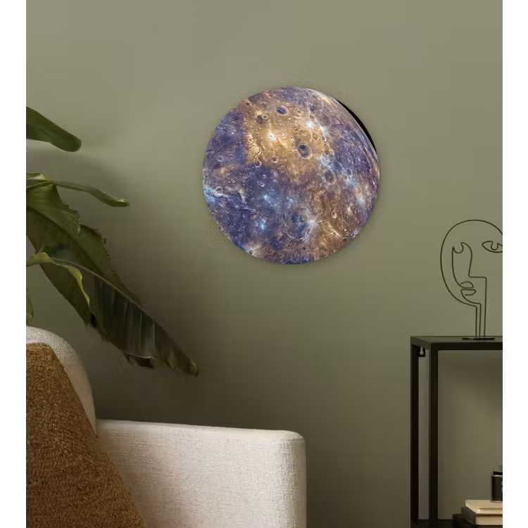 Forexbild Rund - Planet – Krater – Weltraum - Planeet - Kraters - Ruimte Wandcirkel kunststof plaat 5mm dik klein