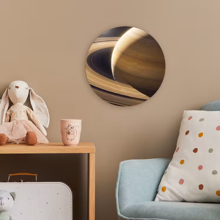 Forexbild Rund - Planet – Ringe – Weltraum - Planeet - Ringen - Ruimte Wandcirkel kunststof plaat 5mm dik klein