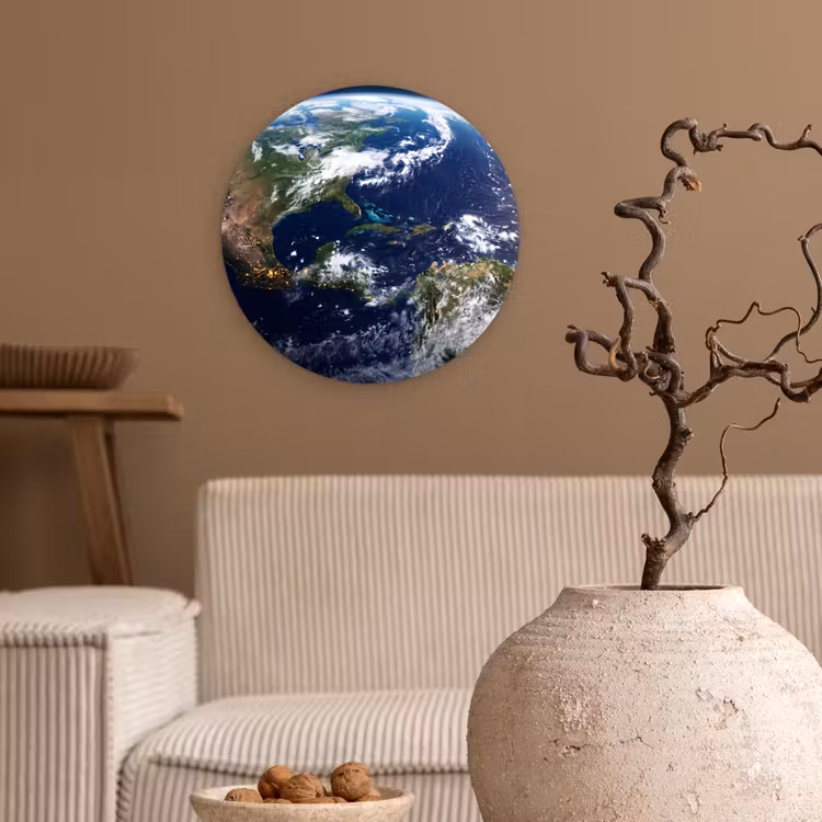 Forexbild Rund - Planet – Weltraum – Kosmos - Planeet - Ruimte - Kosmos Wandcirkel kunststof plaat 5mm dik klein