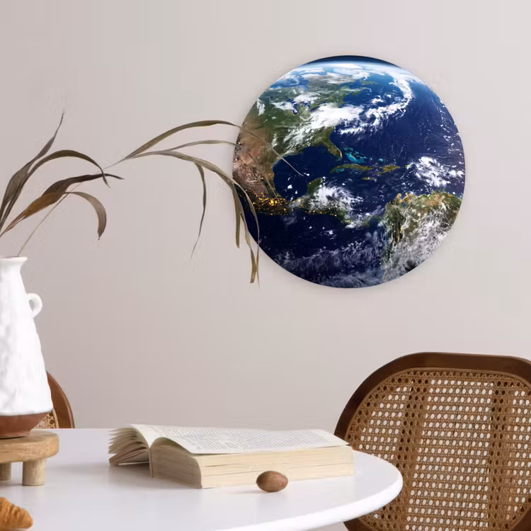 Forexbild Rund - Planet – Weltraum – Kosmos - Planeet - Ruimte - Kosmos Wandcirkel kunststof plaat 5mm dik klein