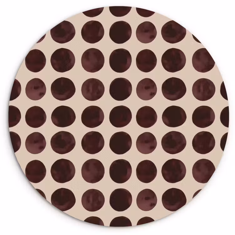 Stippen - Patroon - Bruin Wandcirkel kunststof plaat 5mm dik klein 188 -3d