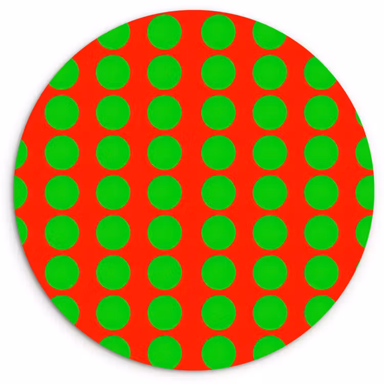 Stippen - Patroon - Groen Wandcirkel kunststof plaat 5mm dik klein 188 -3d