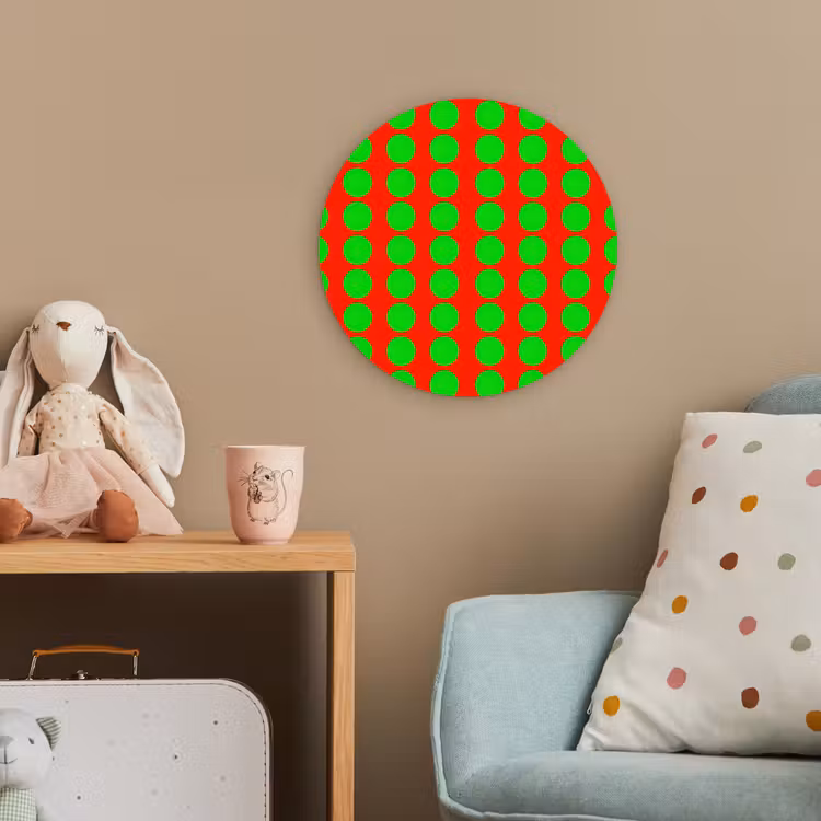 Stippen - Patroon - Groen Wandcirkel kunststof plaat 5mm dik klein 188 -tsfeer1_kind