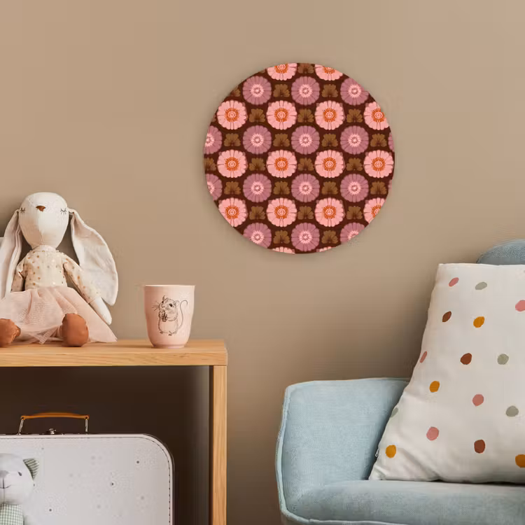 Retro - Madelief - Roze Wandcirkel kunststof plaat 5mm dik klein 188 -tsfeer1_kind