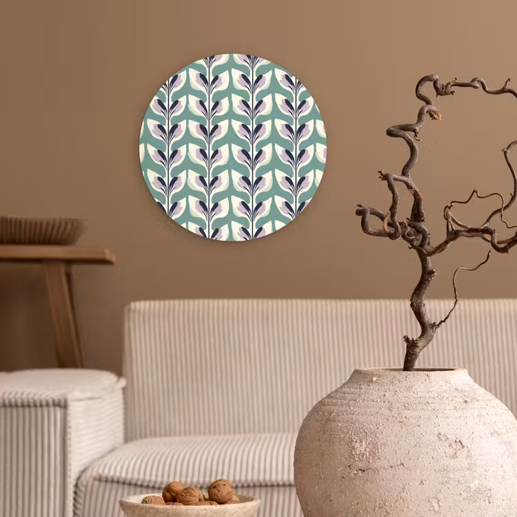 Retro - Modern - Groen Wandcirkel kunststof plaat 5mm dik klein 188 -sfeer1