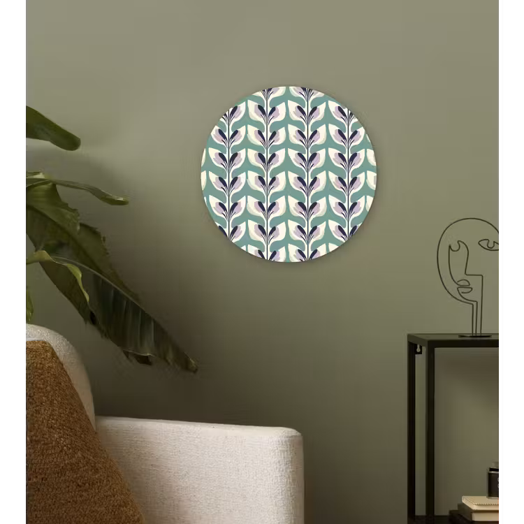 Retro - Modern - Groen Wandcirkel kunststof plaat 5mm dik klein 188 -sfeer3
