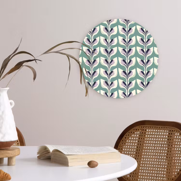 Retro - Modern - Groen Wandcirkel kunststof plaat 5mm dik klein 188 -sfeer4