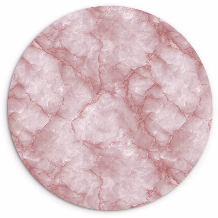 Roze - Kwartsmarmer - Aders Wandcirkel kunststof plaat 5mm dik klein 188 -3d