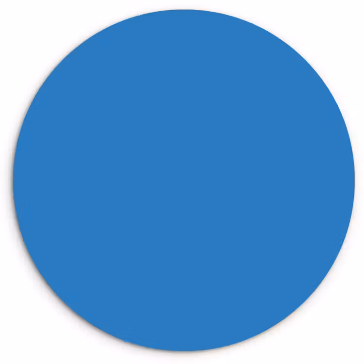 Royal - Blue - Blauw Wandcirkel kunststof plaat 5mm dik klein 188 -3d