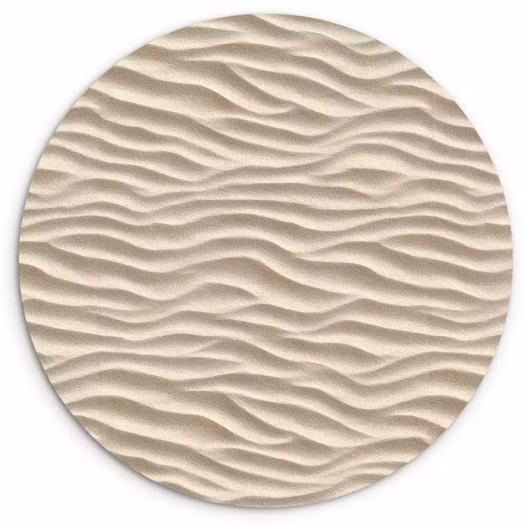 Zand - Golven - Beige Wandcirkel kunststof plaat 5mm dik klein 188 -3d