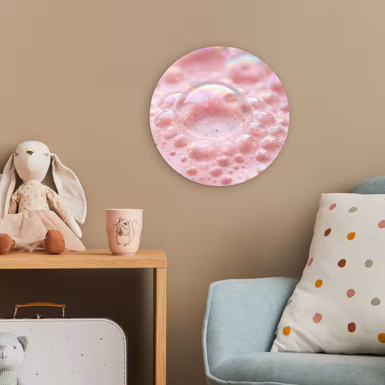 Schuim - Structuur - Roze Wandcirkel kunststof plaat 5mm dik klein -tsfeer1_kind
