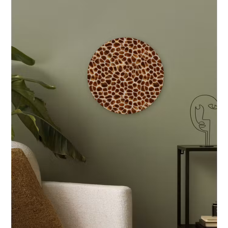 Schildpad - Bruin - Patroon Wandcirkel kunststof plaat 5mm dik klein 188 -sfeer3