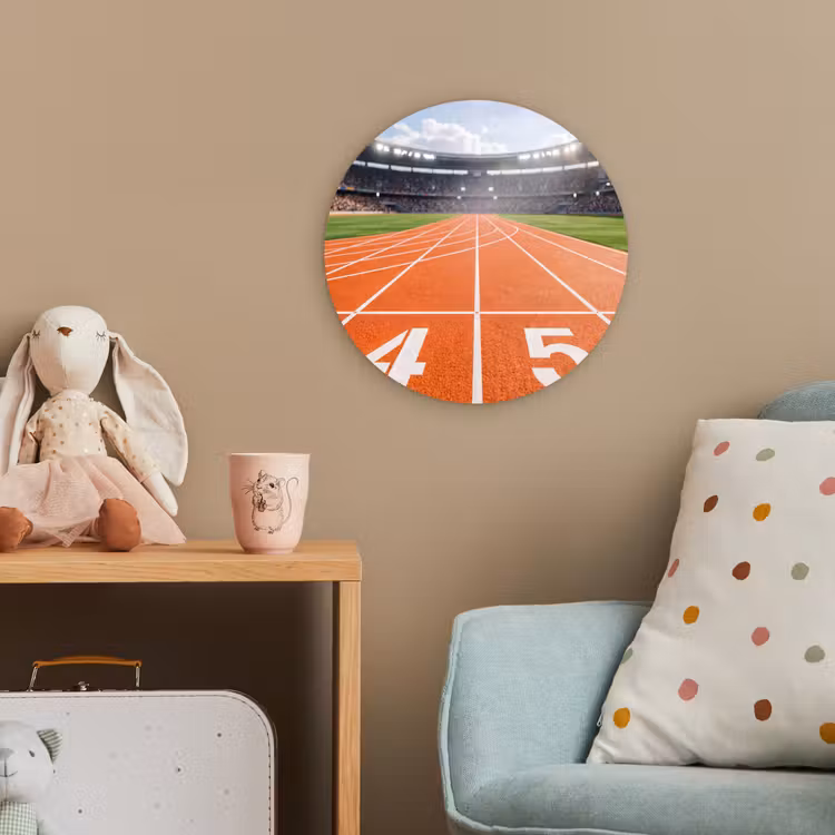 Sintelbaan - Stadion - Sport -Oranje Wandcirkel kunststof plaat 5mm dik klein -tsfeer1_kind