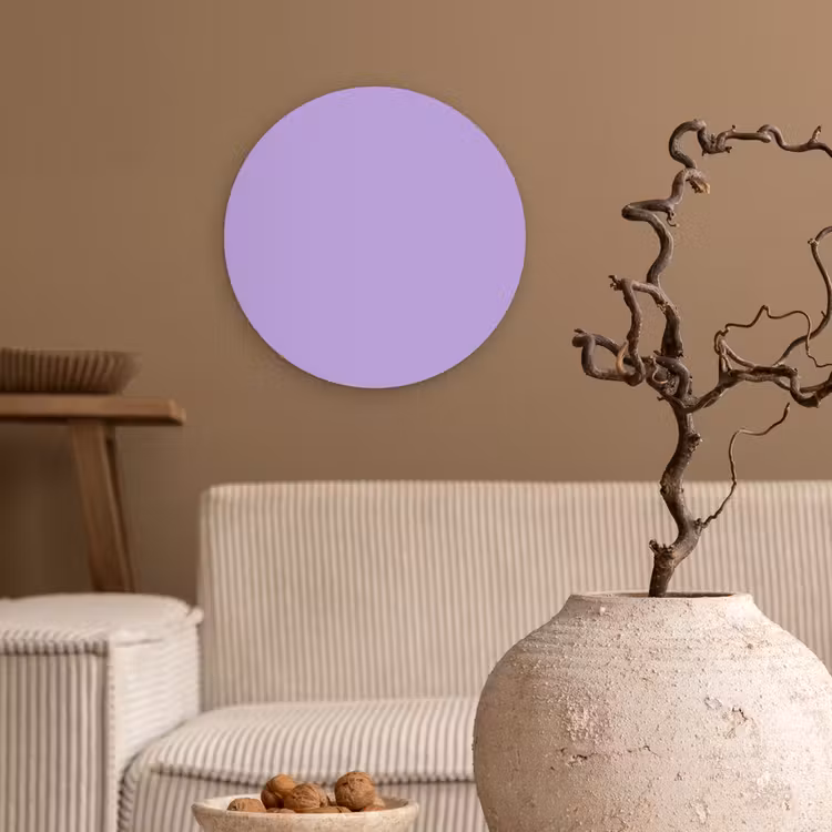 Soft - Lavender - Paars Wandcirkel kunststof plaat 5mm dik klein 188 -sfeer1