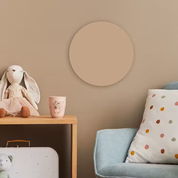 Soft - Taupe - Bruin Wandcirkel kunststof plaat 5mm dik klein 188 -tsfeer1_kind
