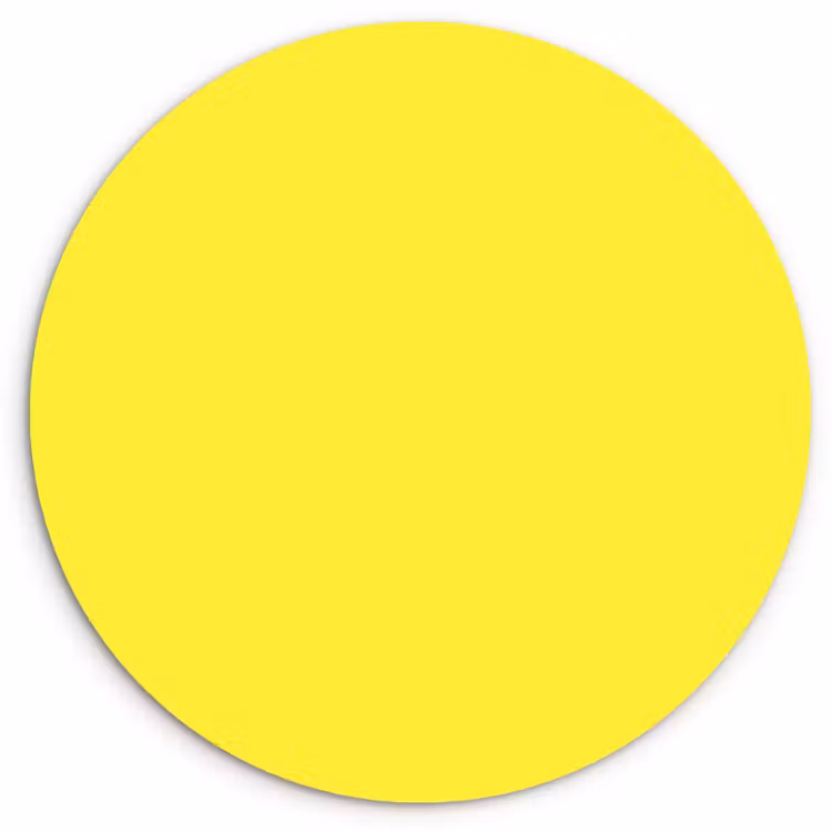 Soft - Custard - Geel Wandcirkel kunststof plaat 5mm dik klein 188 -3d