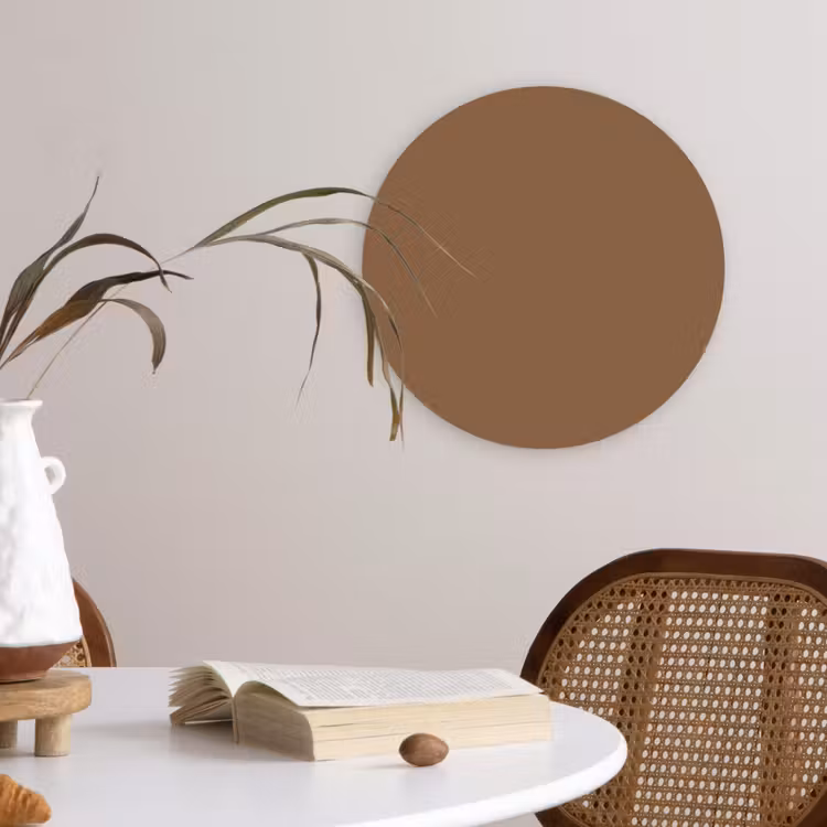 Soft - Walnut - Bruin Wandcirkel kunststof plaat 5mm dik klein 188 -sfeer4