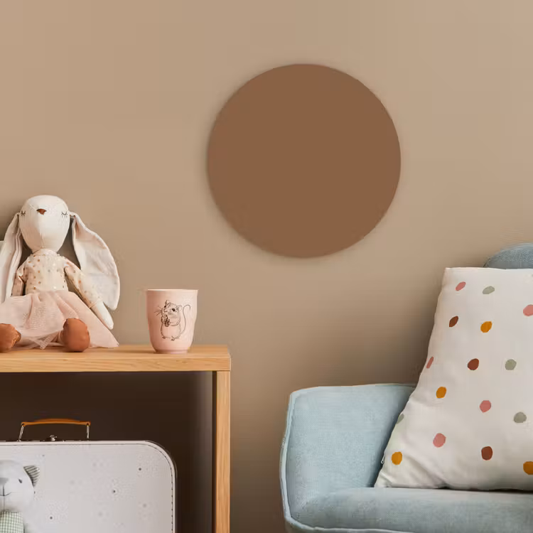 Soft - Walnut - Bruin Wandcirkel kunststof plaat 5mm dik klein 188 -tsfeer1_kind
