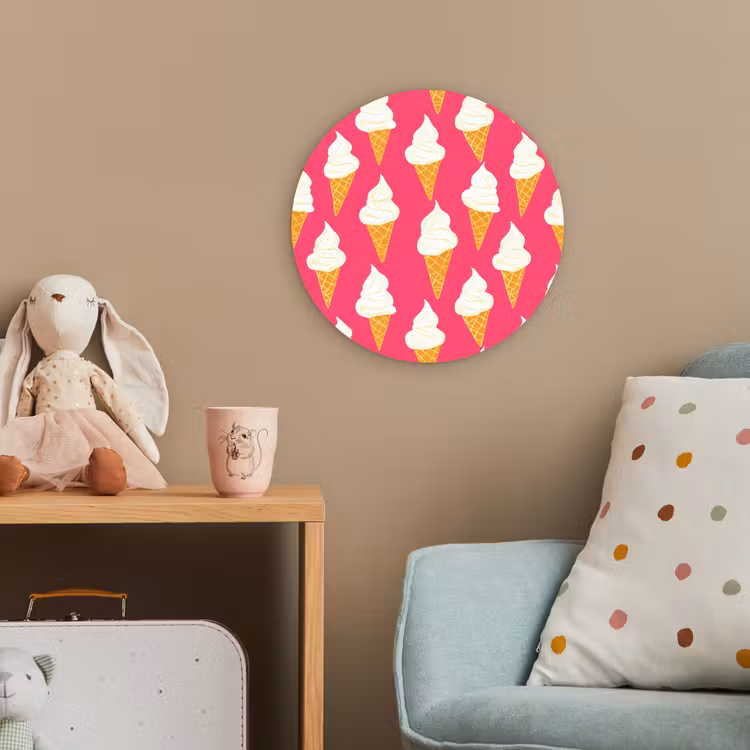 Softijs - Horentje - Roze Wandcirkel kunststof plaat 5mm dik klein 188 -tsfeer1_kind
