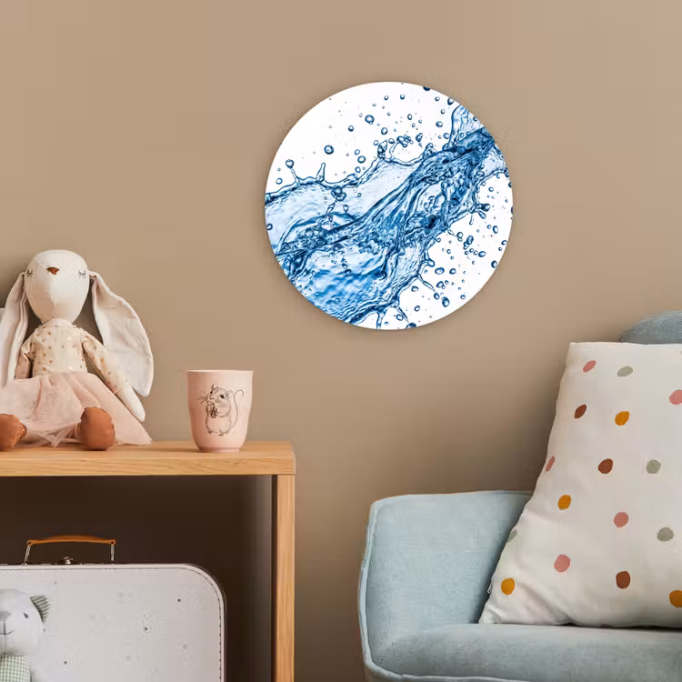 Spash - Water - Blauw Wandcirkel kunststof plaat 5mm dik klein -tsfeer1_kind