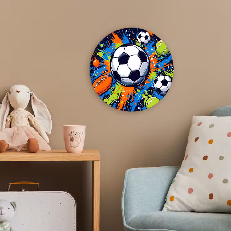 Sport - Ballen - Kleurrijk Wandcirkel kunststof plaat 5mm dik klein -tsfeer1_kind