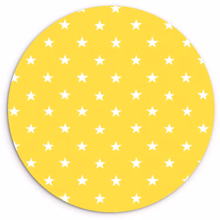 Sterren - Patroon - Minimalistisch - Geel Wandcirkel kunststof plaat 5mm dik klein 188 -3d