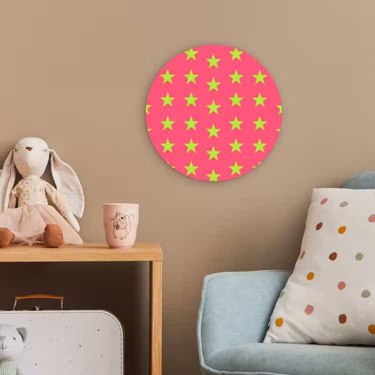 Sterren - Patroon - Roze Wandcirkel kunststof plaat 5mm dik klein 188 -tsfeer1_kind