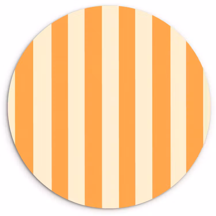 Strepen - Patroon - Oranje Wandcirkel kunststof plaat 5mm dik klein 188 -3d