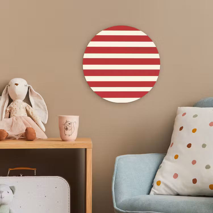 Strepen - Patroon - Rood Wandcirkel kunststof plaat 5mm dik klein 188 -tsfeer1_kind