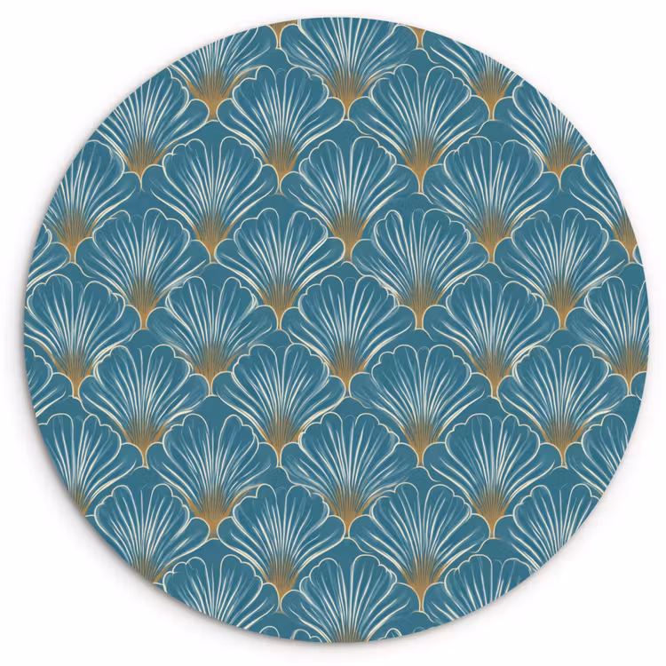 Symmetrisch - Patroon - Blauw Wandcirkel kunststof plaat 5mm dik klein 188 -3d
